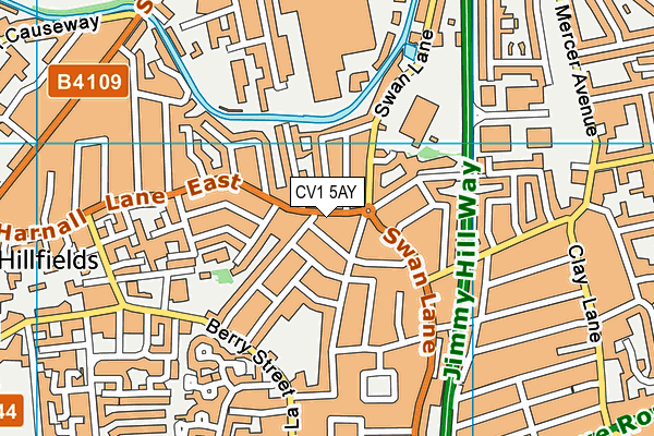 CV1 5AY map - OS VectorMap District (Ordnance Survey)