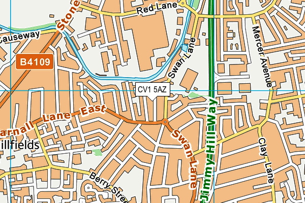 CV1 5AZ map - OS VectorMap District (Ordnance Survey)