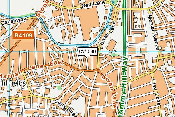 CV1 5BD map - OS VectorMap District (Ordnance Survey)