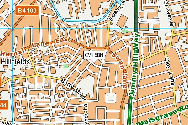 CV1 5BN map - OS VectorMap District (Ordnance Survey)