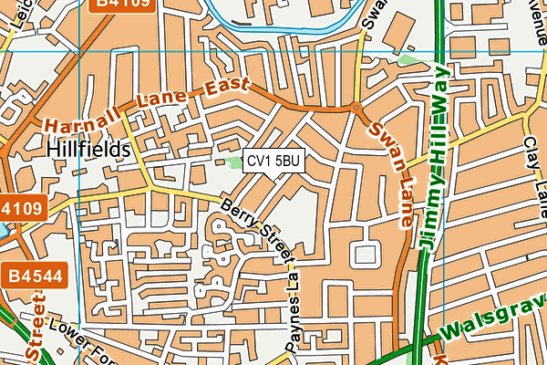 CV1 5BU map - OS VectorMap District (Ordnance Survey)