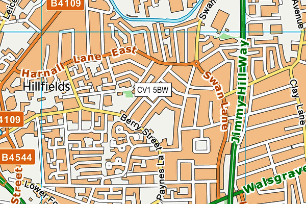 CV1 5BW map - OS VectorMap District (Ordnance Survey)