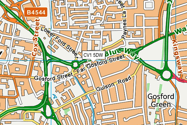 Future Fitness (Coventry) map (CV1 5DW) - OS VectorMap District (Ordnance Survey)