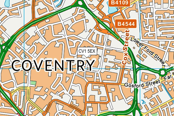 CV1 5EX map - OS VectorMap District (Ordnance Survey)