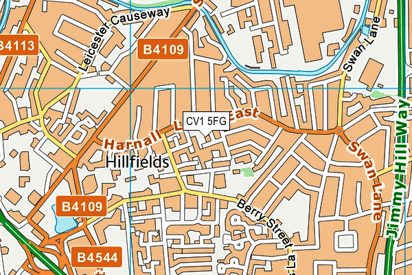 CV1 5FG map - OS VectorMap District (Ordnance Survey)