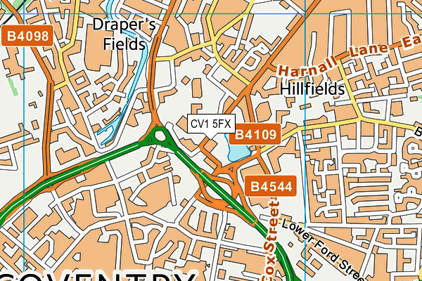 CV1 5FX map - OS VectorMap District (Ordnance Survey)
