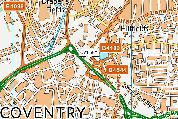 CV1 5FY map - OS VectorMap District (Ordnance Survey)