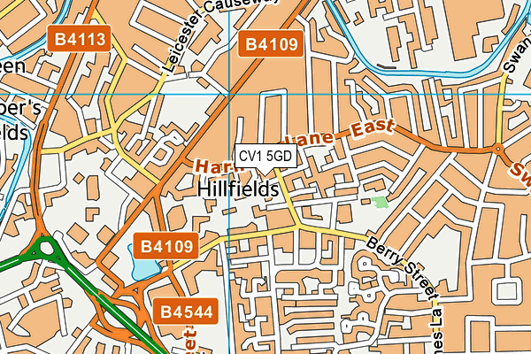 CV1 5GD map - OS VectorMap District (Ordnance Survey)