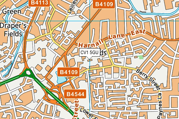 CV1 5GU map - OS VectorMap District (Ordnance Survey)