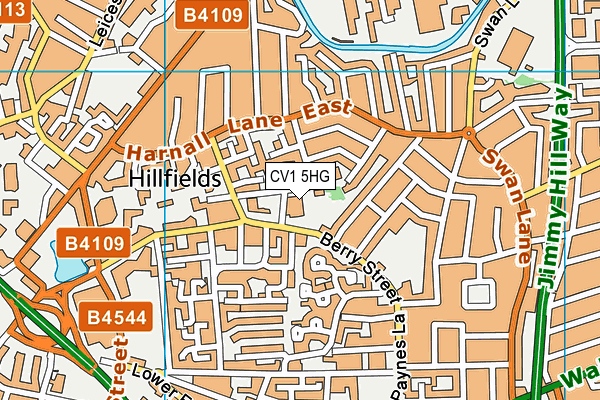 CV1 5HG map - OS VectorMap District (Ordnance Survey)