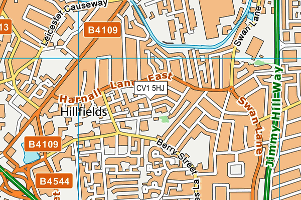 CV1 5HJ map - OS VectorMap District (Ordnance Survey)