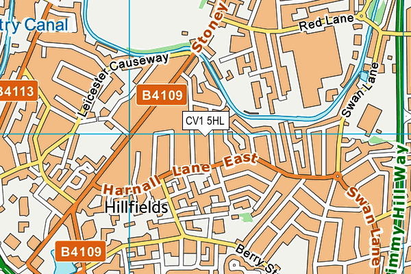 CV1 5HL map - OS VectorMap District (Ordnance Survey)