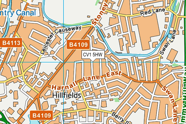 CV1 5HW map - OS VectorMap District (Ordnance Survey)