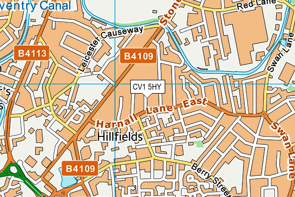 CV1 5HY map - OS VectorMap District (Ordnance Survey)