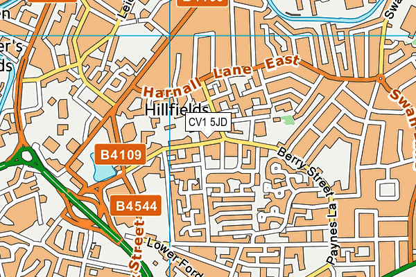 CV1 5JD map - OS VectorMap District (Ordnance Survey)