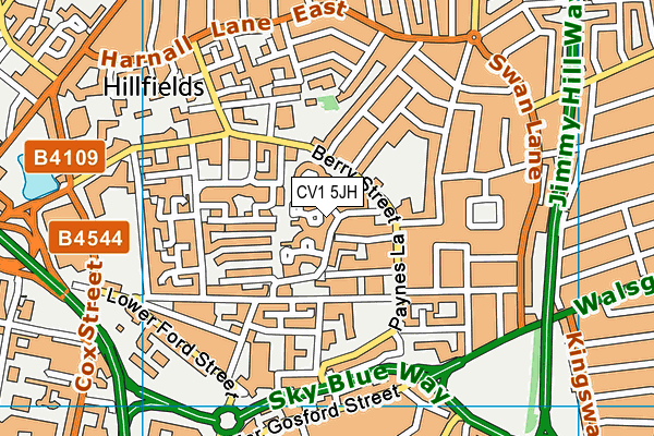 CV1 5JH map - OS VectorMap District (Ordnance Survey)