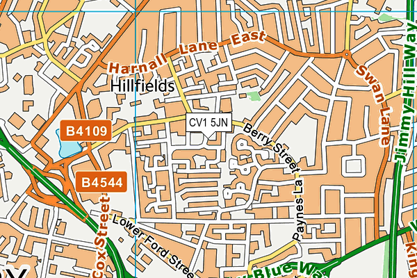 CV1 5JN map - OS VectorMap District (Ordnance Survey)