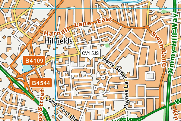 CV1 5JS map - OS VectorMap District (Ordnance Survey)