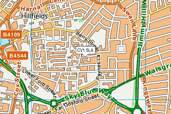 CV1 5LA map - OS VectorMap District (Ordnance Survey)