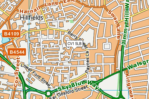 CV1 5LB map - OS VectorMap District (Ordnance Survey)
