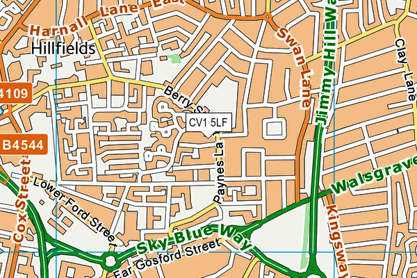 CV1 5LF map - OS VectorMap District (Ordnance Survey)