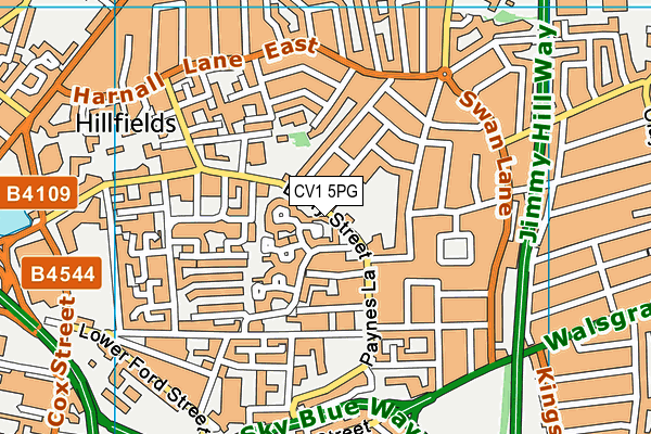 CV1 5PG map - OS VectorMap District (Ordnance Survey)