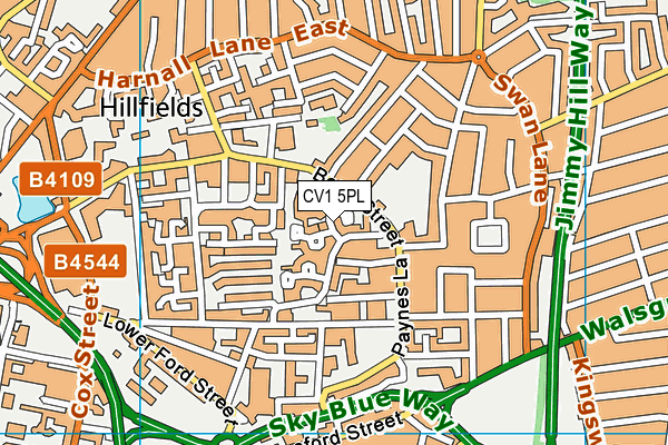 CV1 5PL map - OS VectorMap District (Ordnance Survey)