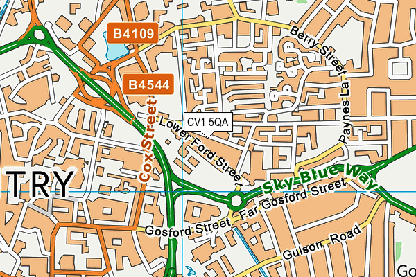 CV1 5QA map - OS VectorMap District (Ordnance Survey)