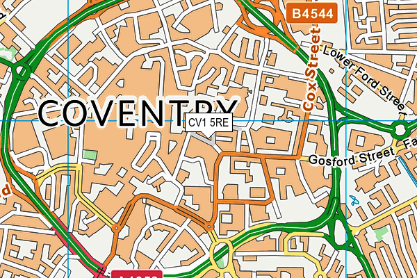 CV1 5RE map - OS VectorMap District (Ordnance Survey)