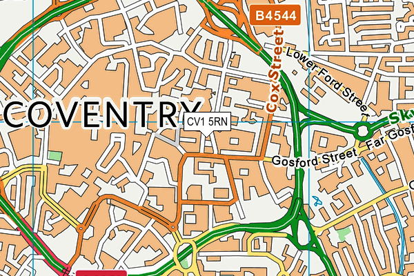 CV1 5RN map - OS VectorMap District (Ordnance Survey)