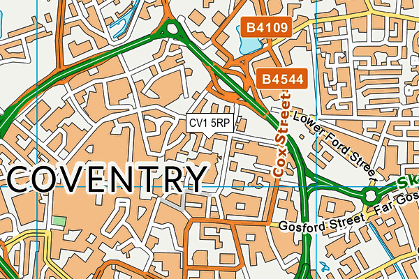 CV1 5RP map - OS VectorMap District (Ordnance Survey)