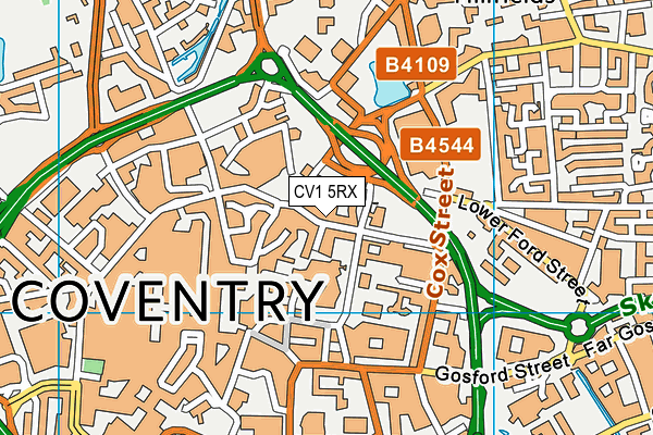 CV1 5RX map - OS VectorMap District (Ordnance Survey)