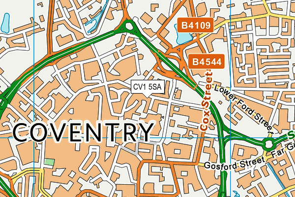 CV1 5SA map - OS VectorMap District (Ordnance Survey)