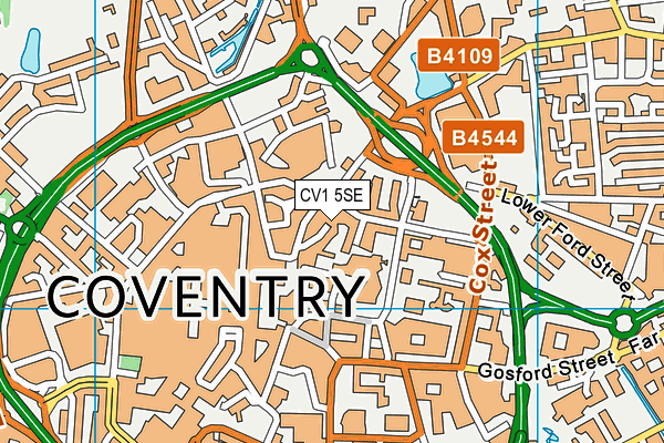 CV1 5SE map - OS VectorMap District (Ordnance Survey)