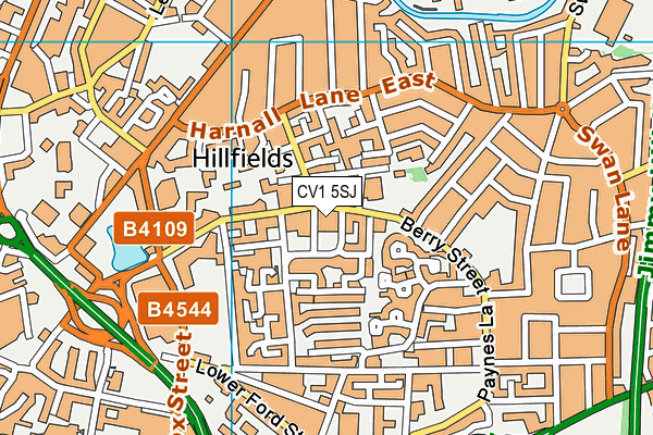 CV1 5SJ map - OS VectorMap District (Ordnance Survey)