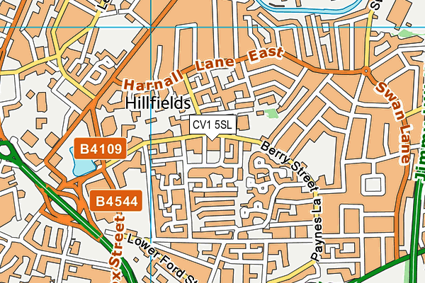 CV1 5SL map - OS VectorMap District (Ordnance Survey)