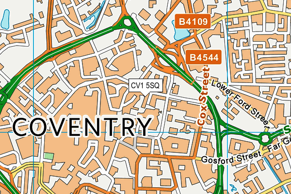 CV1 5SQ map - OS VectorMap District (Ordnance Survey)