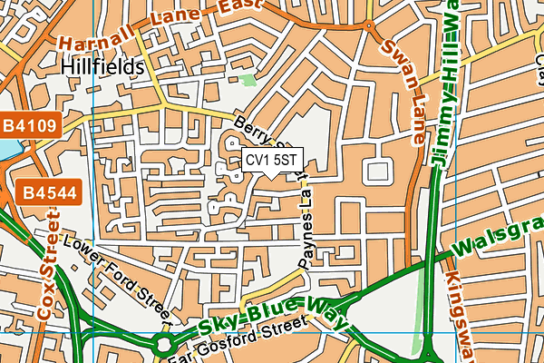 CV1 5ST map - OS VectorMap District (Ordnance Survey)