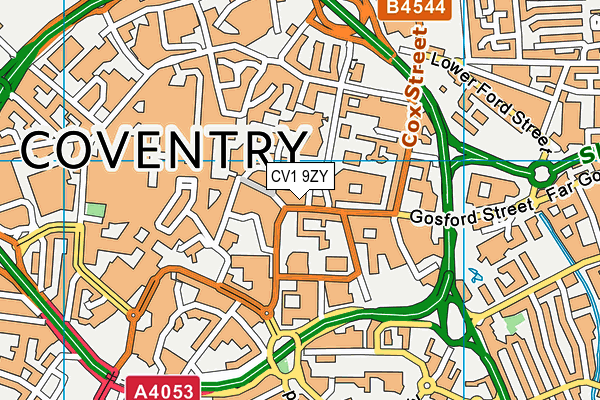 CV1 9ZY map - OS VectorMap District (Ordnance Survey)