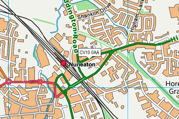 CV10 0AA map - OS VectorMap District (Ordnance Survey)