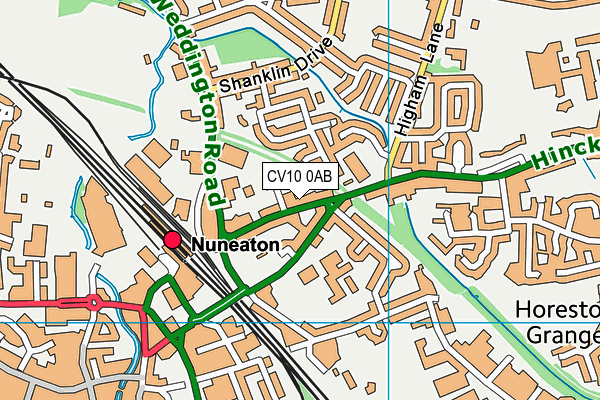 CV10 0AB map - OS VectorMap District (Ordnance Survey)