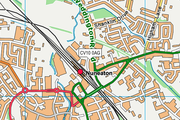 CV10 0AG map - OS VectorMap District (Ordnance Survey)