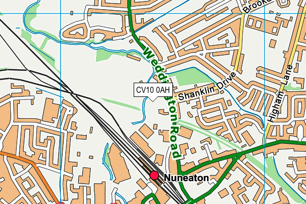 CV10 0AH map - OS VectorMap District (Ordnance Survey)