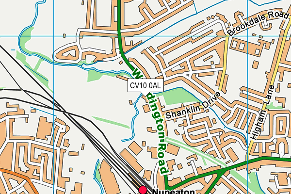 Nuneaton Old Edwardians Rfc map (CV10 0AL) - OS VectorMap District (Ordnance Survey)