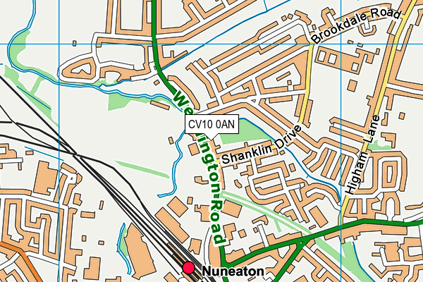 CV10 0AN map - OS VectorMap District (Ordnance Survey)