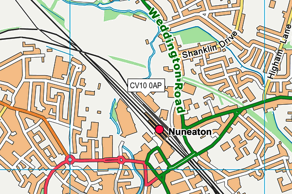 CV10 0AP map - OS VectorMap District (Ordnance Survey)