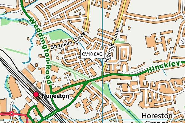 CV10 0AQ map - OS VectorMap District (Ordnance Survey)