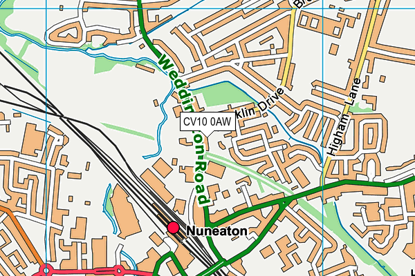 CV10 0AW map - OS VectorMap District (Ordnance Survey)