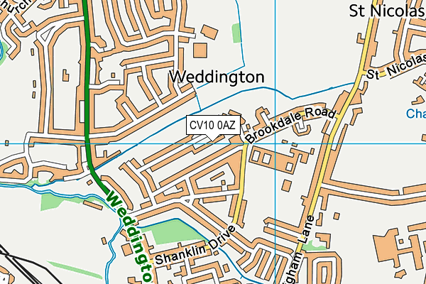 CV10 0AZ map - OS VectorMap District (Ordnance Survey)