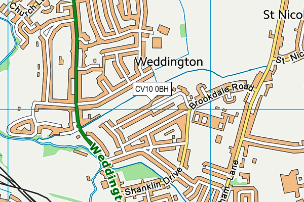 CV10 0BH map - OS VectorMap District (Ordnance Survey)